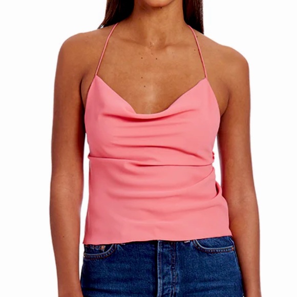 Amanda Uprichard Marietta Open Back Blouse Pink Size XSmall - Picture 4 of 8